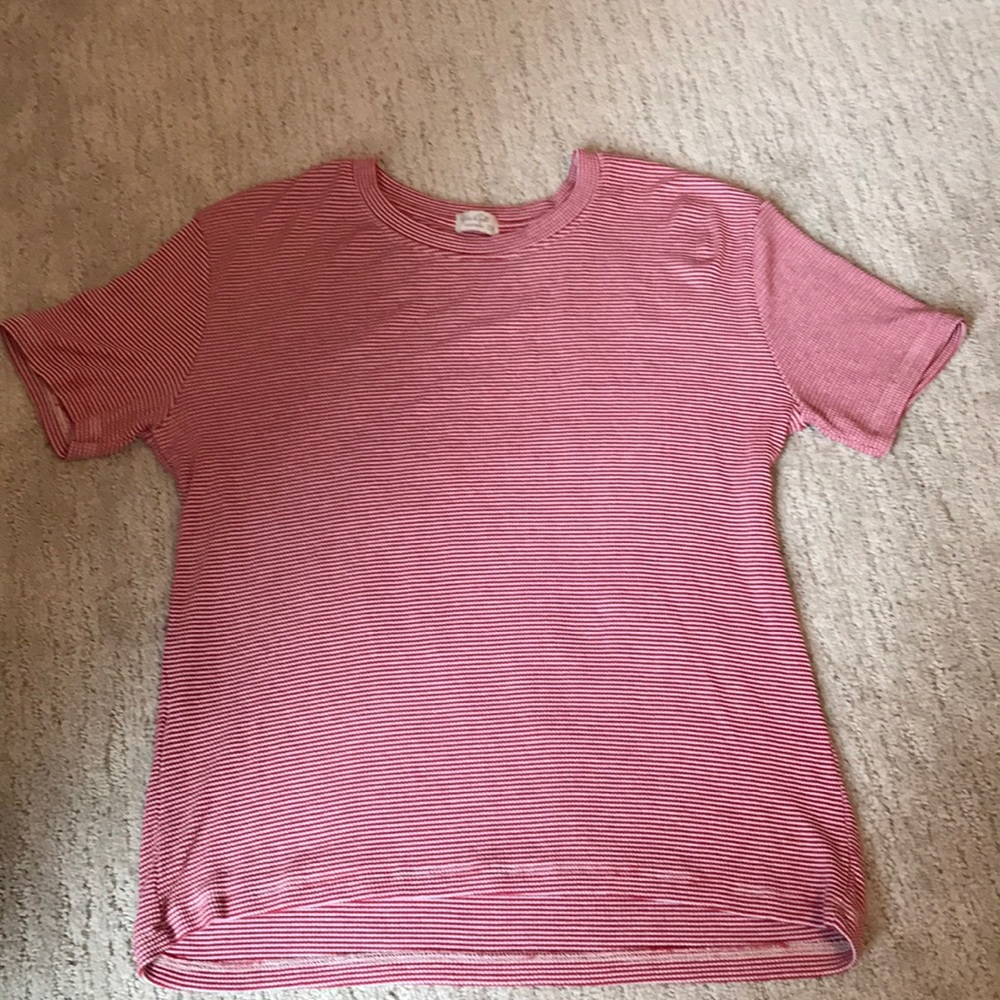 STRIPED WHITE AND RED CLOSE-FIT T-SHIRT